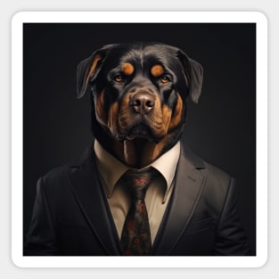 Rottweiler Dog in Suit Magnet